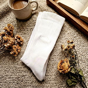Calcetines Deportivos Personalizados con Logotipo Bordado, Calcetines de Tubo Blancos con Rayas, Calcetines Deportivos de Algodón Personalizados al por Mayor - Product Image 1