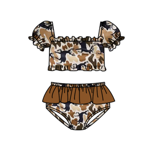 Preventa al por mayor: Trajes de baño de verano con estampado de camuflaje para niñas y niños, ropa infantil de boutique, nueva moda, algodón orgánico, precio de fábrica (MOQ 5) - Product Image 6