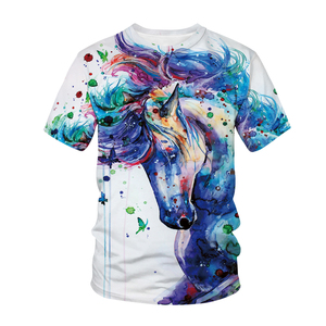 T-<span class=keywords><strong>shirt</strong></span> d'été imprimé en 3D pour homme, haut à manches courtes avec imprimé Animal, Streetwear - Product Image 5