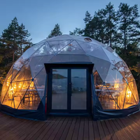 Dôme géodésique transparent en PVC sur mesure, double couche, trois saisons, serre gonflable, igloo de jardin, tente de repas en plein air