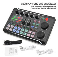 Carte son et interface audio F998 avec effets de mixage DJ, changeur de voix, mixeur compatible Bluetooth