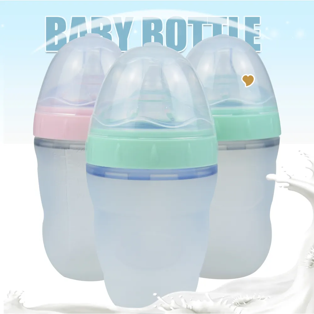 BPA Free Soft Silicone 100% Food Grade Manufacturing Feeding Bottles For Baby