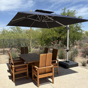 <span class=keywords><strong>Parasol</strong></span> de terrasse moderne de luxe en aluminium robuste avec poteau latéral, <span class=keywords><strong>LED</strong></span>, étanche, protection UV, <span class=keywords><strong>pour</strong></span> usage extérieur - Product Image 2