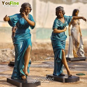 カスタムサイズのカラフルな鋳造金属ブロンズ中国の古代女性の女性の像 - Product Image 2