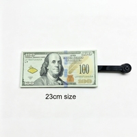 Éventail pliable promotionnel en plastique de 23 cm avec logo personnalisé, motif dollar, pour festivals, vente en gros