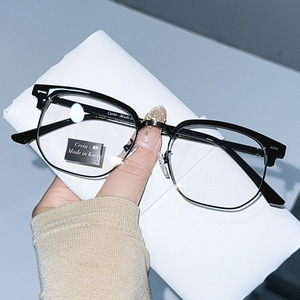 Gafas de Negocios Modernas para Hombre, Montura Media, Forma de Diamante, Cuadradas, Anti-Luz Azul, Espejo Plano, para Miopía - Product Image 3