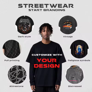 Échantillon gratuit de vêtements, fabricants de vêtements streetwear, broderie lourde personnalisée, vintage, lavage à l'acide, strass, veste à capuche zippée - Product Image 6