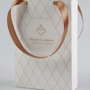 Sac à cordon de luxe avec poignée en ruban, en papier couché couleur personnalisée, pour emballage de bijoux, cosmétiques, cadeaux, vêtements et shopping, abordable - Product Image 2