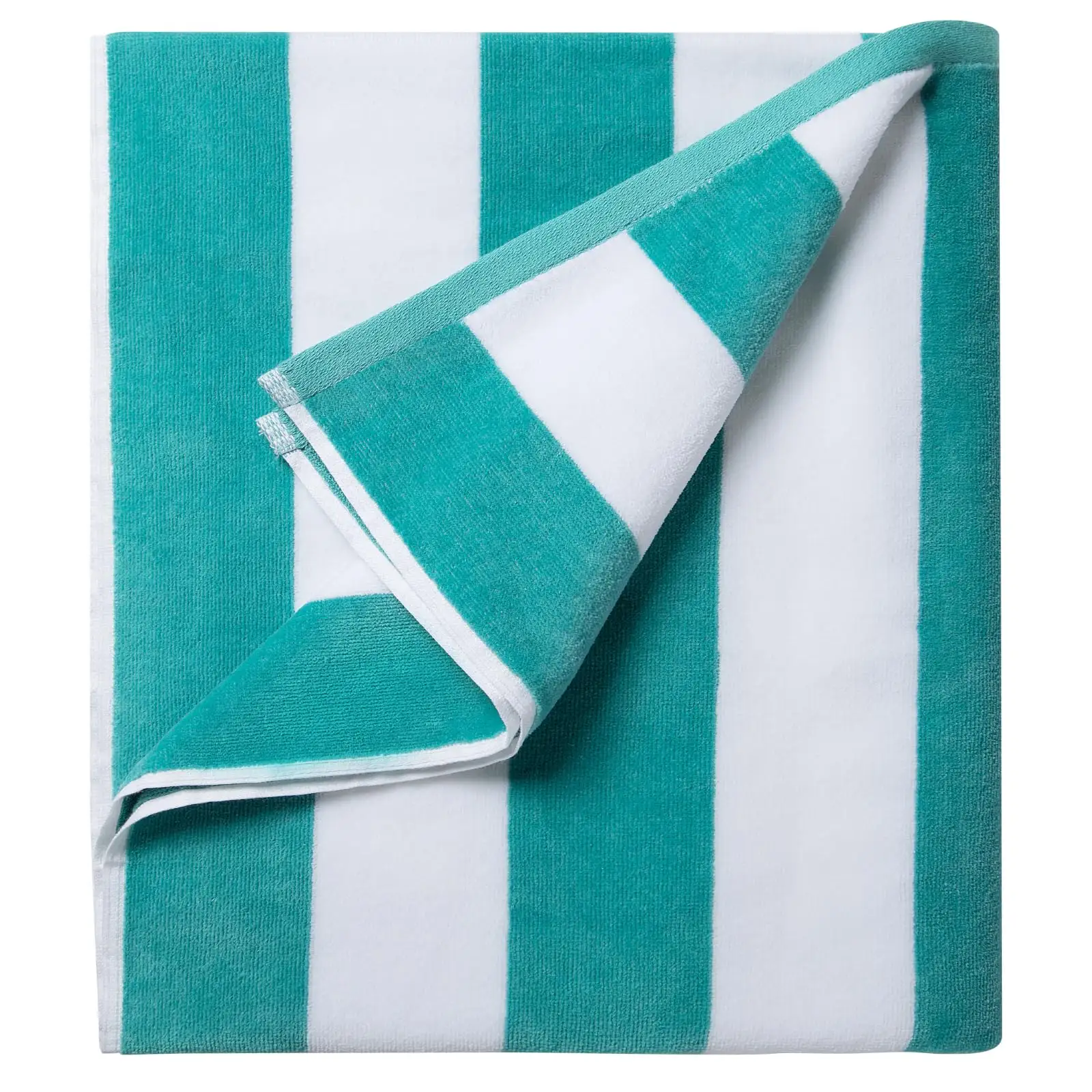 Serviette de plage surdimensionnée en peluche OEM-Serviettes de piscine en coton épais à rayures Grande serviette de bain d'été pour adultes