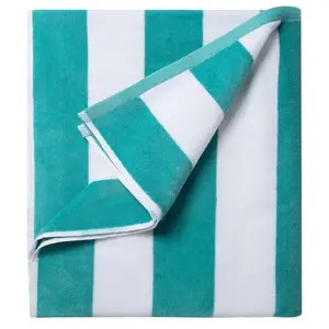 OEM Plush Oversized Beach Towel - Fluffy Cotton Thick Striped Pool Towels Large Summer Cabana Swimming Towel For Adults