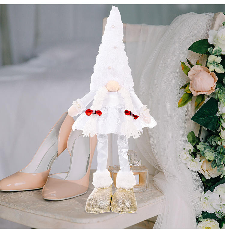 Poupée En Peluche De Marié Et De Mariée, Gnome Nains Sans Visage