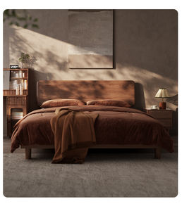 Lit d'hôtel Deep Wood Serenity |   Bois chaud + éclairage d'ambiance créant une zone de sommeil relaxante dans la chambre d'hôtes. - Product Image 3