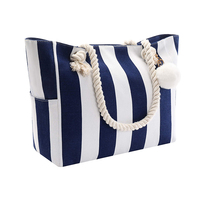 Grand sac de plage en toile à rayures multiples, fourre-tout étanche de grande capacité, nouvelle collection