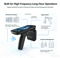 Lecteur portable robuste Android PDA DT50U Lite avec RFID UHF, scanner de codes-barres 1D/2D, lecture longue portée des étiquettes, comptage en entrepôt et vente au détail