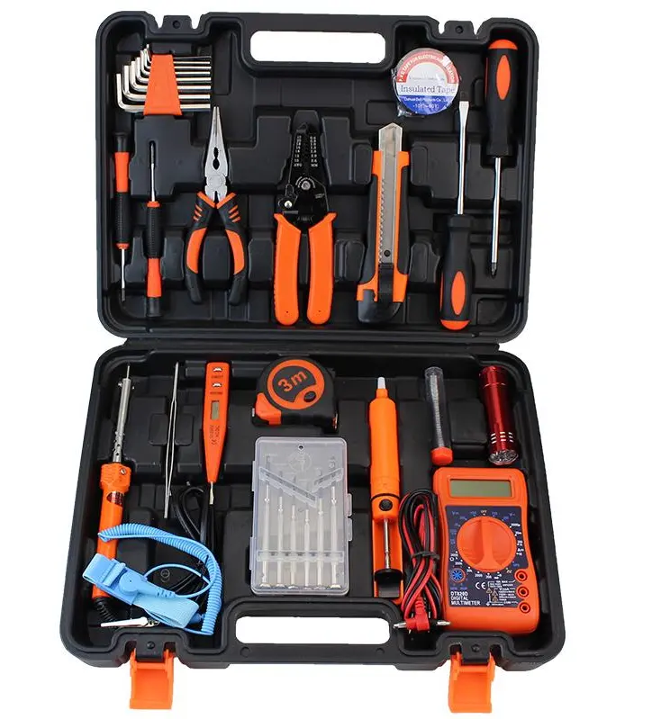 47PC electrician's box carbon steel car portable hardware tool set with universal watch hand breaking tool set