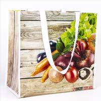 Sac fourre-tout réutilisable personnalisé en non-tissé pour l'épicerie, fabrication OEM, sacs de courses entièrement imprimés, sacs en non-tissé PP laminé