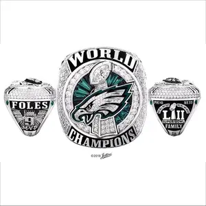 Custom Logo Alloy Electroplated Sport Championship Rings Ring Green Bay Packaging Basketball Baseball Football Champion Ring