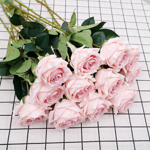 ดอกกุหลาบเดี่ยว AF10003-2 ดอกไม้ประดิษฐ์จากผ้าไหมสำหรับตกแต่งงานแต่งงาน กิ่งดอกกุหลาบประดิษฐ์ขายส่ง ราคาพิเศษ - Product Image 1