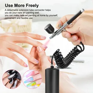 Nail Airbrush Portable Airbrush With Compressor Painting Air Brush Mini Compressor Paint gun For Nail Art Paint Crafts Modeling - Product Image 5