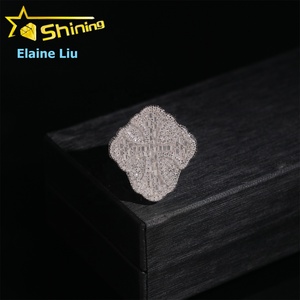 Iced Out Sterling <strong>Silver</strong> 925 Custom Hip Hop Jewelry VVS Moissanite Diamond <strong>Cross</strong> <strong>Ring</strong> - Product Image 1
