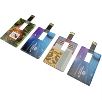 Clé USB personnalisée haute vitesse 2.0 en forme de carte de crédit, 128 Mo-32 Go, puce de classe supérieure, cadeau promotionnel d'entreprise, en stock