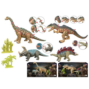 Ensemble de jouets de dinosaures réalistes : Brachiosaurus, <span class=keywords><strong>Giganotosaurus</strong></span>, Styracosaurus, Stegosaurus avec sons simulés - Product Image 1