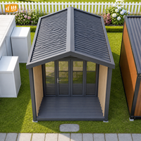 Maison de vacances de luxe moderne en conteneur d'acier préfabriqué de 20 pieds, 2 chambres, mini, amovible, avec finition bois