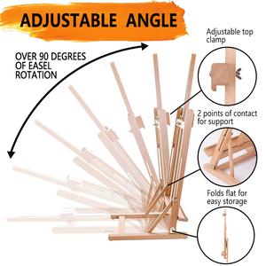 Caballete de mesa de madera ajustable, portátil, plegable, con estructura estable para artistas, para pintura, bocetos, lienzo, acrílico y óleo - Product Image 4