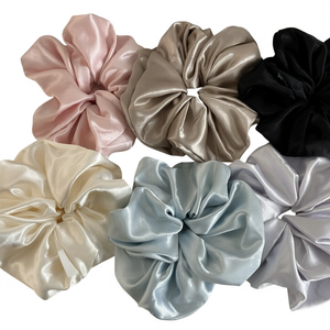 Grand chouchou en satin respirant et brillant, doux, pour queue de cheval, accessoire capillaire décontracté pour femme, toutes saisons - Product Image 1