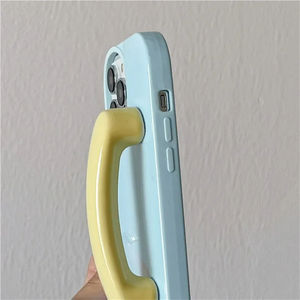 Custodia per telefono con supporto per maniglia Color caramella carina per <span class=keywords><strong>iPhone</strong></span> 15 14 13 12 <span class=keywords><strong>11</strong></span> Pro Max supporto di miscelazione a colori antiurto - Product Image 5