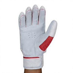 Professional <b>White</b> PU Hand-Stitched <b>Cricket</b> Batting Gloves Right/Left Lightweight High Density Protection Custom Logo OEM - Product Image 2