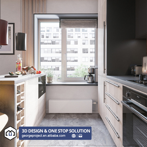 Philippine căn hộ dự án tùy chỉnh hiện đại sơn mài kết thúc tự lắp ráp Trắng Shaker thiết kế thông minh tủ bếp - Product Image 2