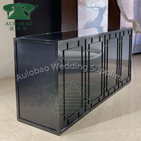 Meubles événementiels pour mariages, comptoir de bar, réception d'hôtel, bar portable en métal noir et acier inoxydable, moderne, commercial, pour appartement et salle à manger