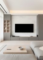 Console TV moderne personnalisée de luxe avec étagères en mélamine et en bois pour salon et chambre à coucher