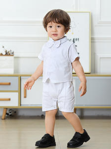 HANO-Ensemble de vêtements pour bébé de 3 à <span class=keywords><strong>6</strong></span> <span class=keywords><strong>mois</strong></span>, costume pour garçon, robe de baptême blanche, tenues de fête, smoking pour baptême, <span class=keywords><strong>tenue</strong></span> de gentleman - Product Image 5