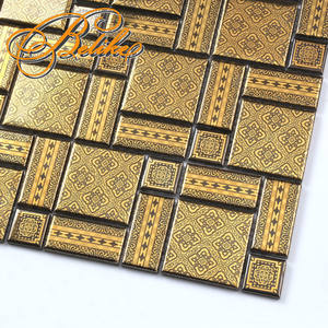 황금 코팅 세라믹 모자이크 벽 타일 클래딩 홈 장식 웅장한 빈티지 궁전 분위기 스타일 인테리어 기능 백 스페이스 - Product Image 4