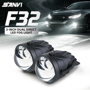 SANVI F32 Faros Antiniebla Bi-LED Dobles de 3 Pulgadas, 6+2 Chips, 5500K, Enchufe Original, IP67, Conducción Segura - Product Image 1