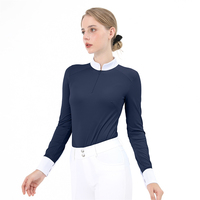 Chemise d'équitation à fermeture éclair invisible RTS, manches longues, séchage rapide, extensible dans quatre directions, pour femmes.