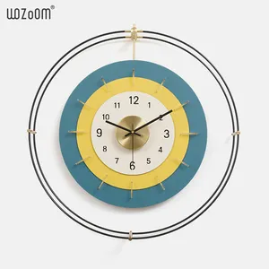 WOZOOM优雅金属装饰客厅挂钟新颖设计北欧墙艺术现代石英挂钟