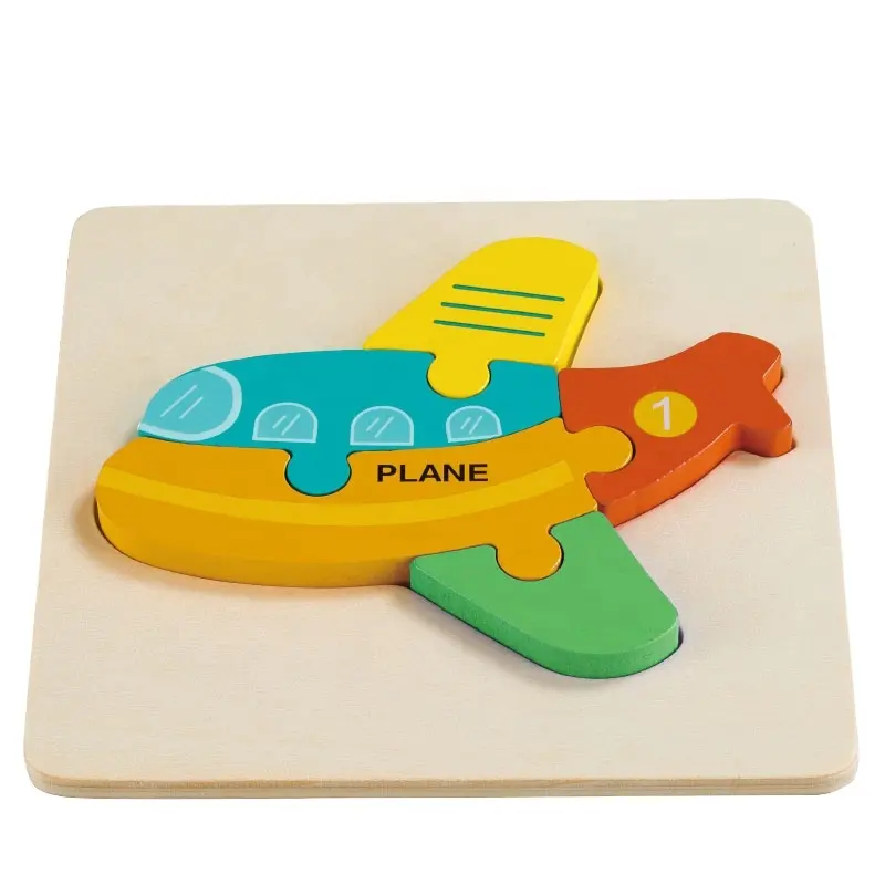 安全に高品質の木製キッズパズル教育玩具輸送パズル子供のための赤ちゃんのおもちゃ