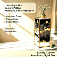 Support de table décoratif de style chinois traditionnel pour boîte à lumière de peinture à l'encre, idéal pour pot de fleurs ou vase