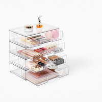 Organisateur de rangement pour maquillage, tiroirs empilables en plastique pour palettes de maquillage, cosmétiques dans la salle de bain, le placard ou le bureau