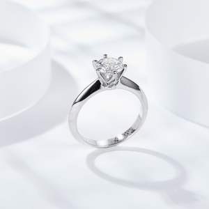 Classico S925 argento placcato platino a sei artigli 1 carato VVS D Moissanite anello di nozze per le donne all'ingrosso promesso gioielli da sposa - Product Image 4
