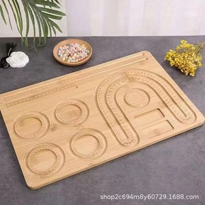 Bandeja de exhibición de joyas de 4 niveles con cuentas de madera DIY, para hacer pulseras, de bambú, para uso en escritorio - Product Image 5