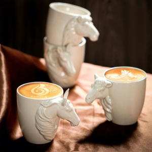 แก้วเอสเพรสโซเซรามิกทันสมัย ดีไซน์หรูหรา ลายหญ้า แก้วมาสเตอร์ พร้อมหูจับรูปสัตว์สามมิติ ลายอูฐ ม้า เหมาะสำหรับเป็นของขวัญส่วนตัว - Product Image 3