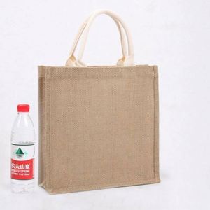Bolsas de Compras Personalizadas, Bolsas de Regalo de Lino, Bolsas de Yute al por Mayor, Bolsa de Yute con Asa de Madera, Ecológicas - Product Image 4