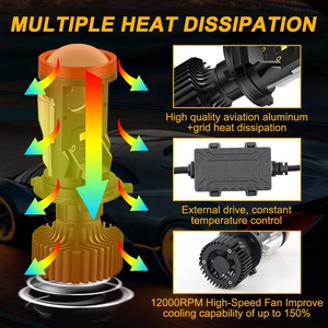Phares de voiture LED H4 PEL, lentille de projecteur mini H4 Hi Lo, ampoules de phare de voiture 10000lm, lumière focalisée, nouveau modèle Y6 <span class=keywords><strong>Y7</strong></span> - Product Image 6