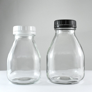 Bouteille en verre carrée <span class=keywords><strong>française</strong></span> transparente pour boissons, avec logo personnalisé, 100 ml, 300 ml, 500 ml, 1000 ml, bouteilles de jus pressé à froid avec couvercle anti-effraction - Product Image 2