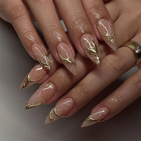 Ongles à presser personnalisés avec logo, noir mat, forme ballerine/cercueil, haute résistance, en ABS, vente en gros, approvisionnement en vrac
