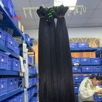 Rambut Manusia Vietnam Mentah Tanpa Proses Harga Pabrik, Single Donor, Full End, Double Drawn, Bundel Rambut Mentah India